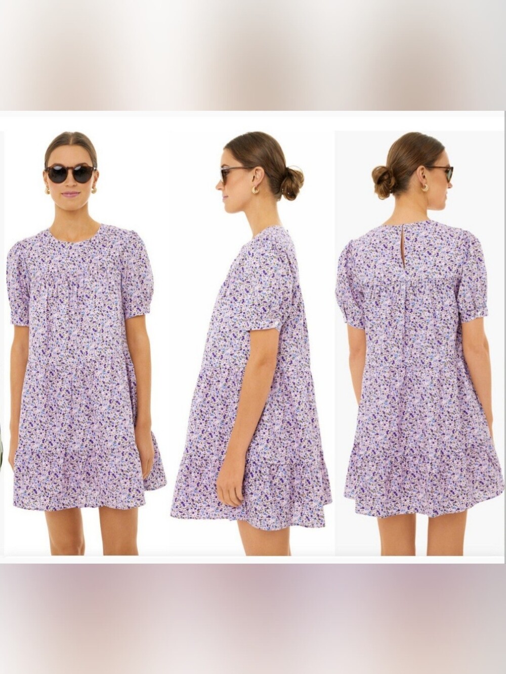 Tuchernuck Pomander Place Lilac Floral Quinn Dress. Size M - Picture 1 of 12